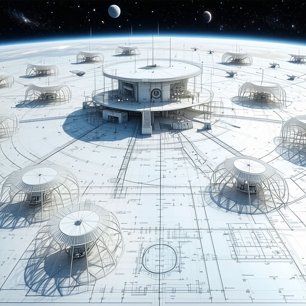 image, there large white structure