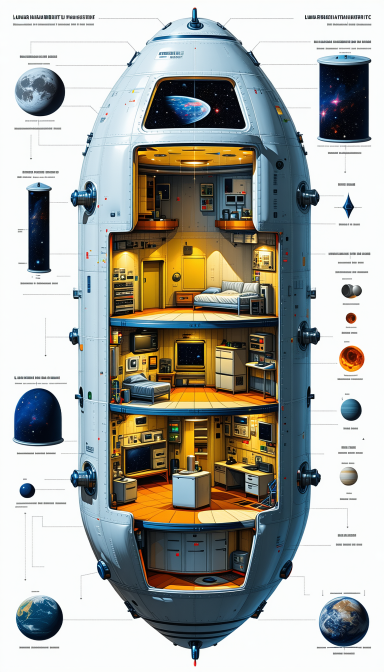 detailed illustration space station