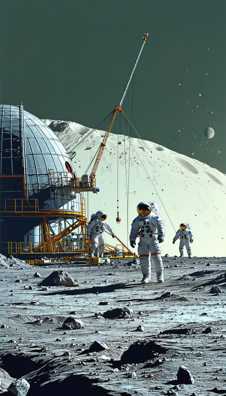 In This Image, There Are Four Astronauts Standing On The Moon