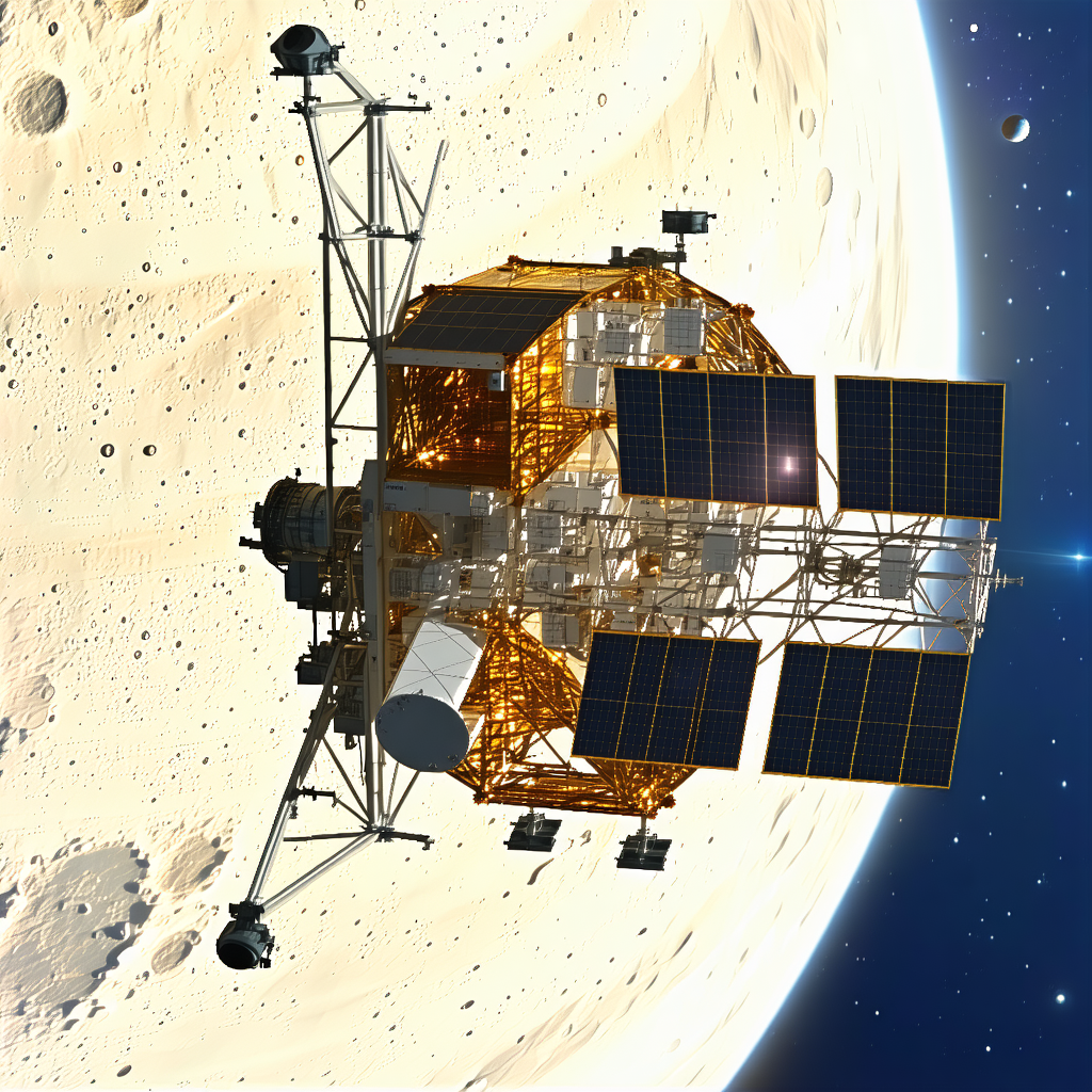 A Spacecraft Is Shown In A Close-up View, With A Large Dome On Top