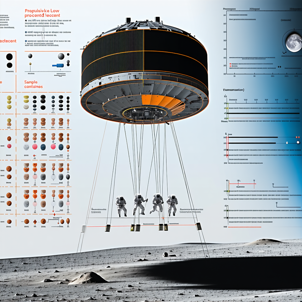 large, round, orange structure suspended