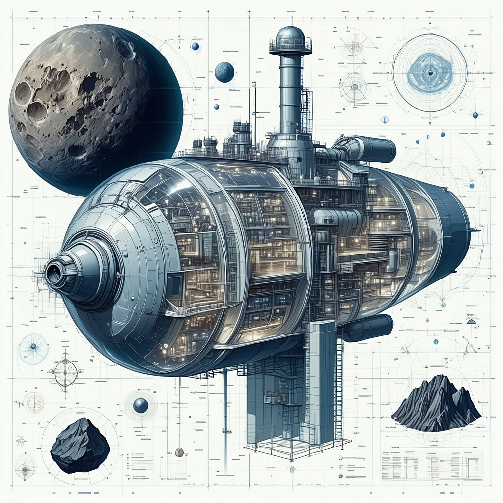 A Large Spacecraft Is Shown In A Drawing, With A Large Dome On Top