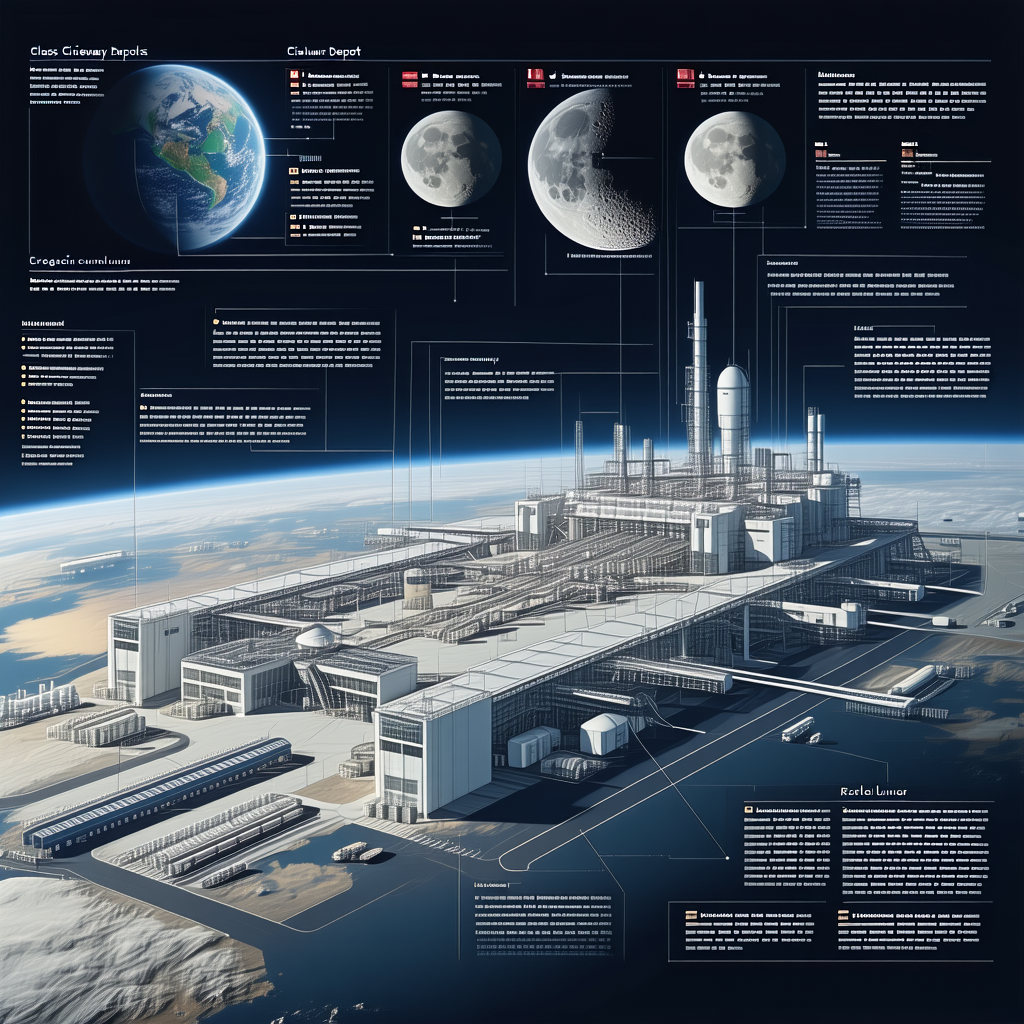 A Large Poster Is Displayed, Featuring A Space Station And A Moon