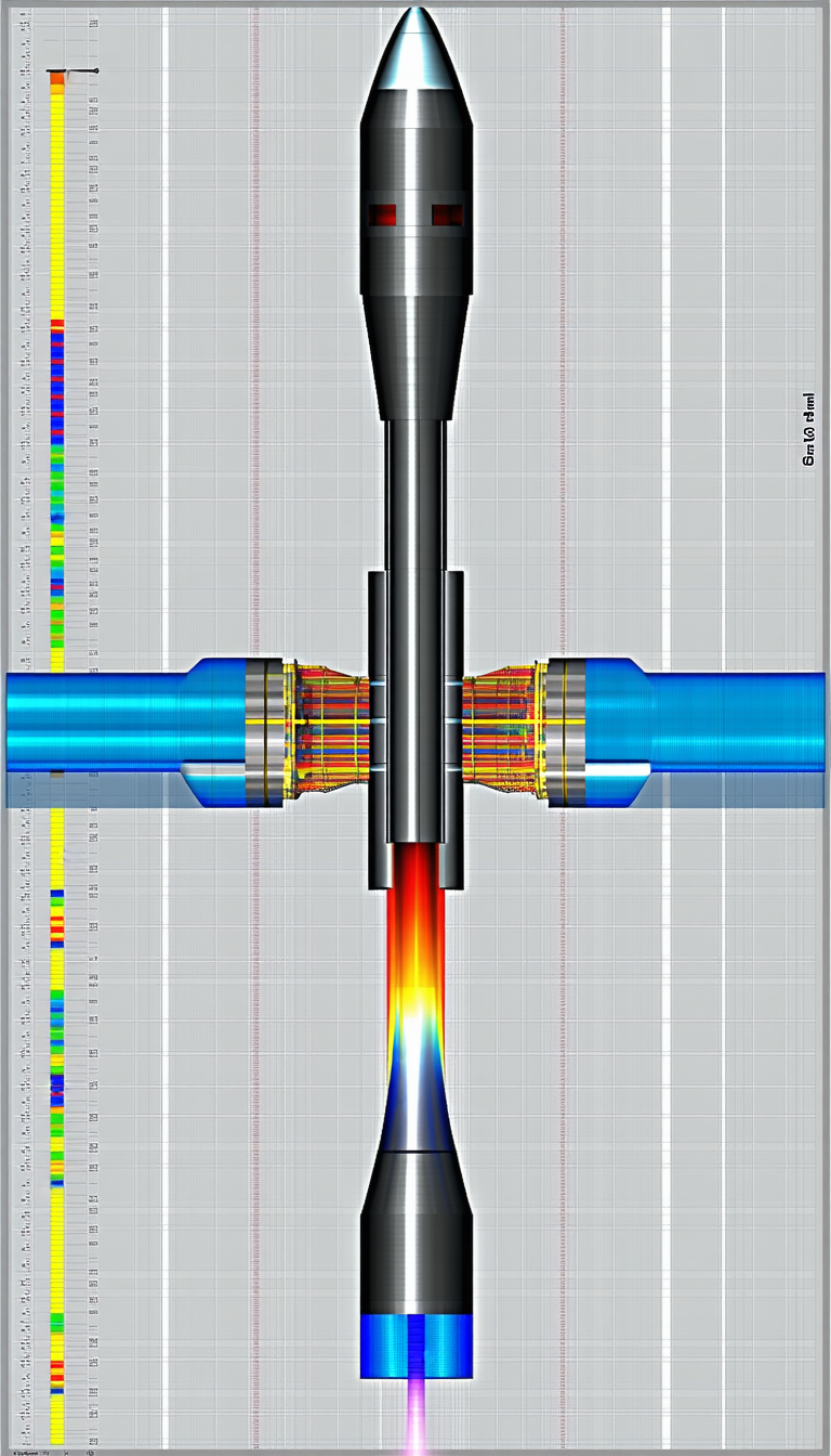 A Blue Pipe Is Shown In A Graphic Representation, With A Red Line Running Through It
