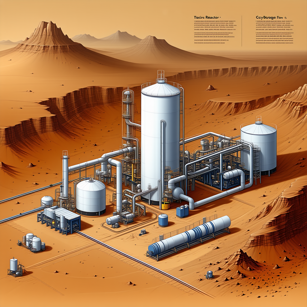 detailed illustration factory, likely refinery