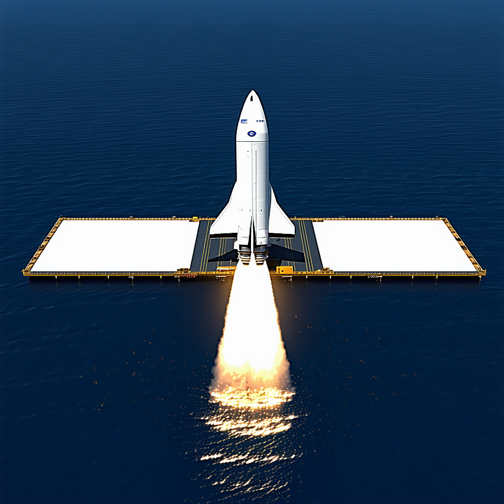 A Space Shuttle Is Seen Flying Through The Air, With A Trail Of Smoke Behind It