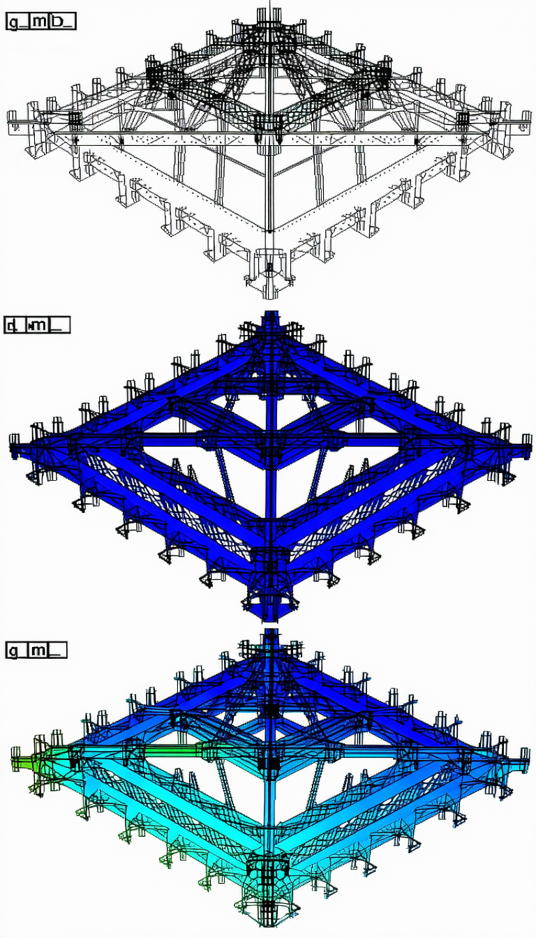 The Image Is A Blueprint Of A Large Structure, Possibly A Stadium Or A Building