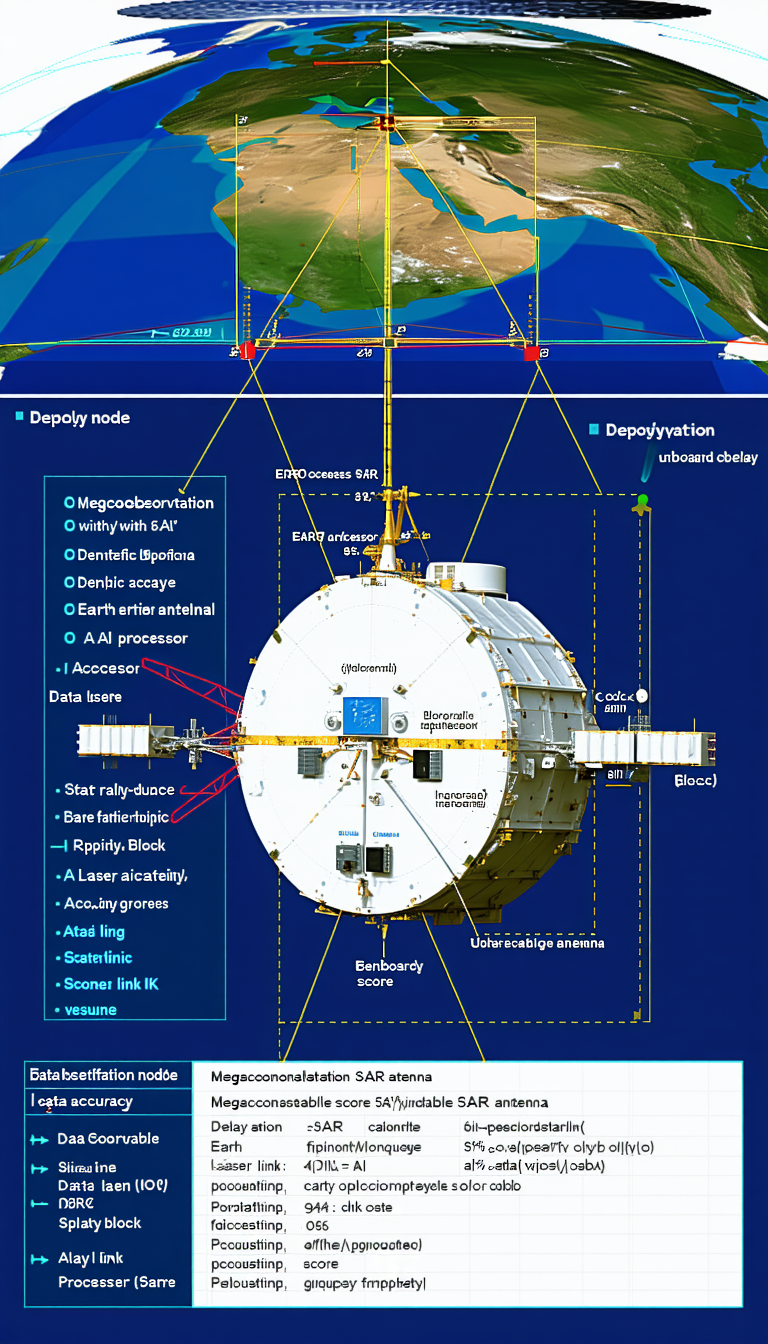 The Image Is A Diagram Of A Spacecraft, Likely A Satellite, With Various Parts Labeled