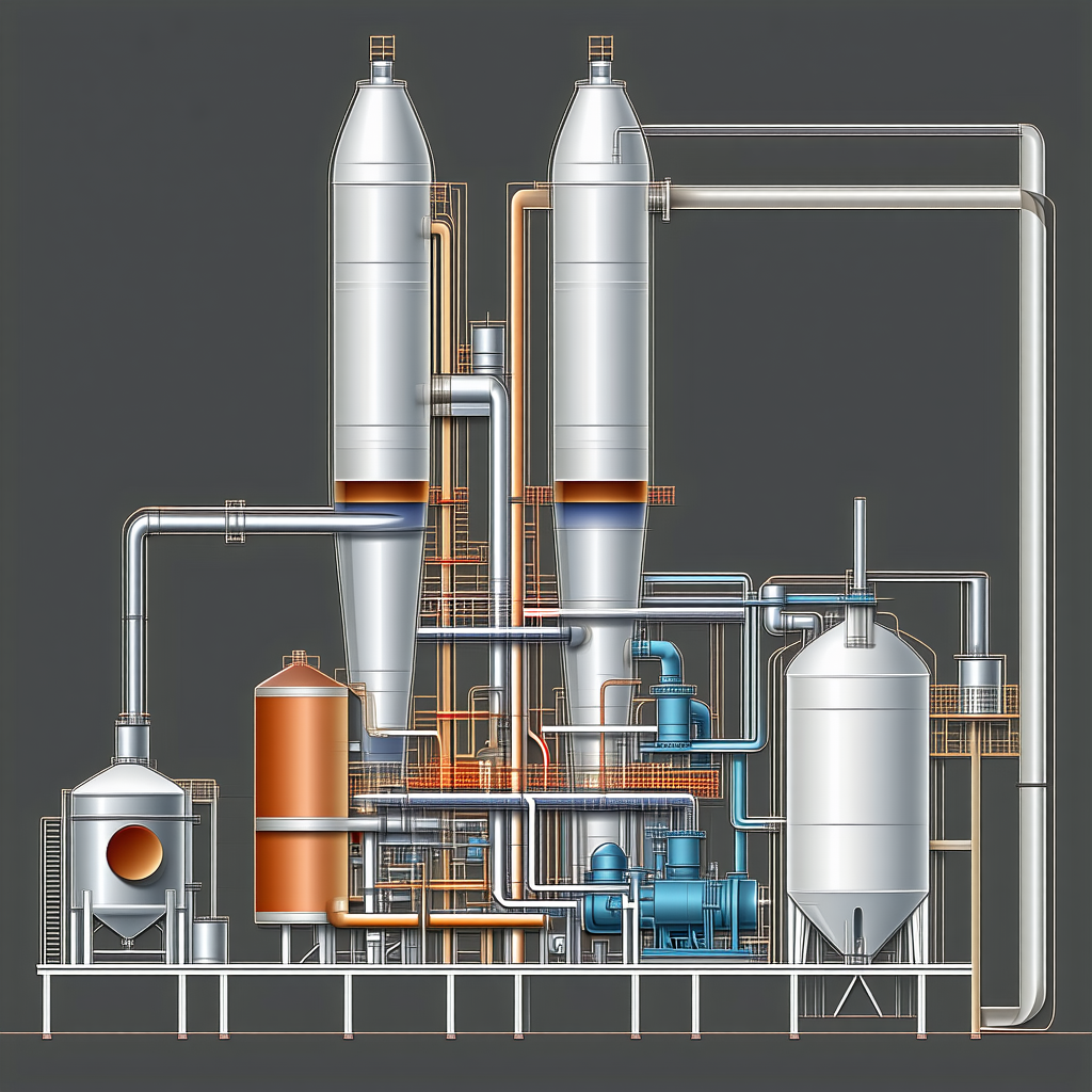 The Image Is A Detailed Drawing Of A Factory With A Large Number Of Pipes And Tubes