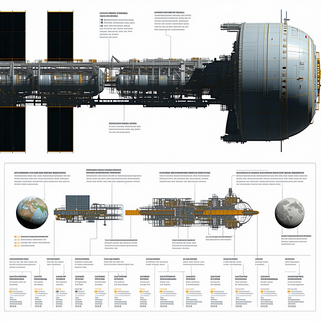 The Image Is A Diagram Of A Space Station, Showing The Various Components And Their Functions