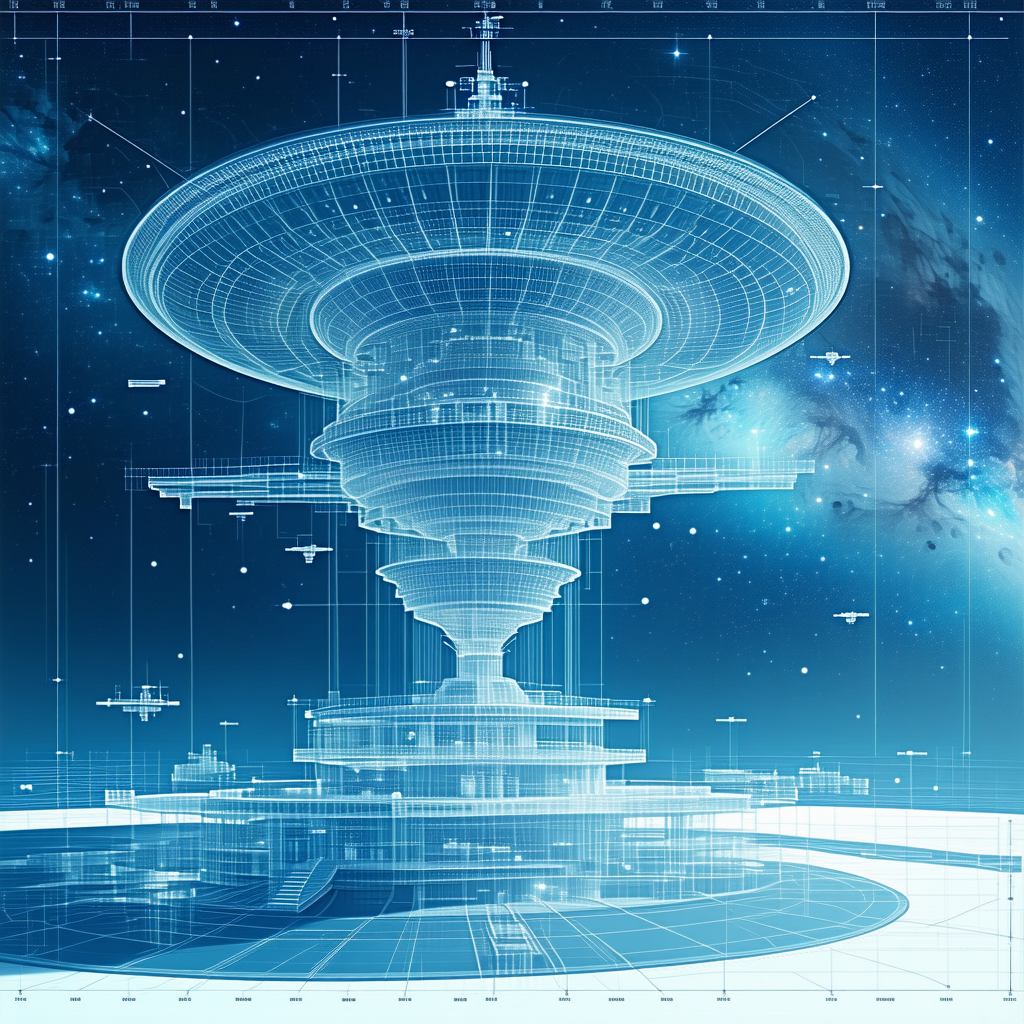 In The Image, There Is A Large, Futuristic Space Station With A Dome-shaped Structure At Its Center