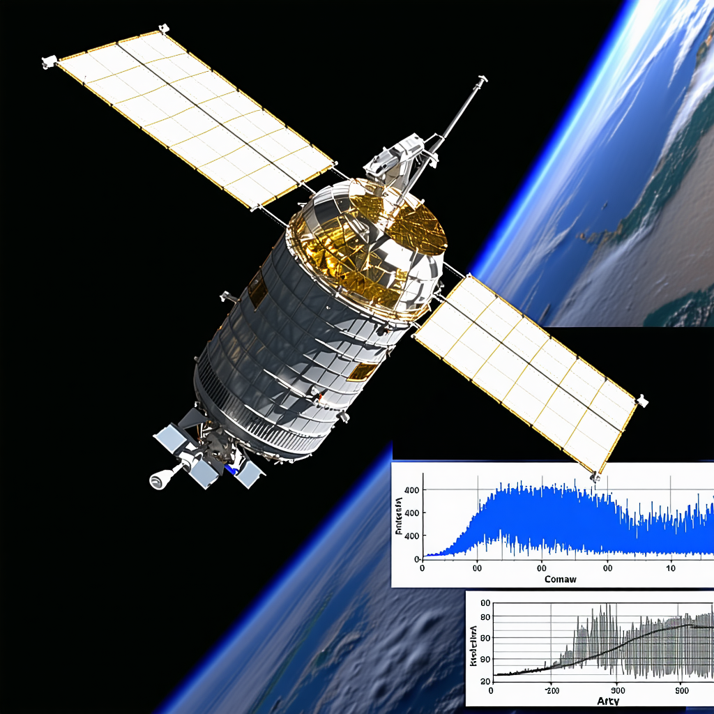 A Spacecraft With A Large Satellite Dish On Top Of It