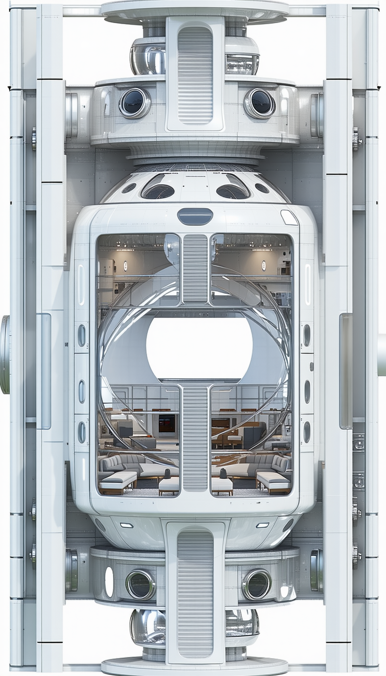 The Image Is A 3d Model Of A Space Shuttle, Showcasing The Interior Of The Spacecraft
