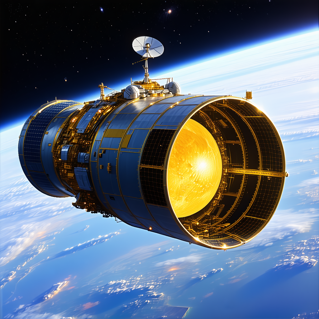 A Spacecraft Is Shown In A Close-up View, With Its Dome-shaped Structure And A Large Window