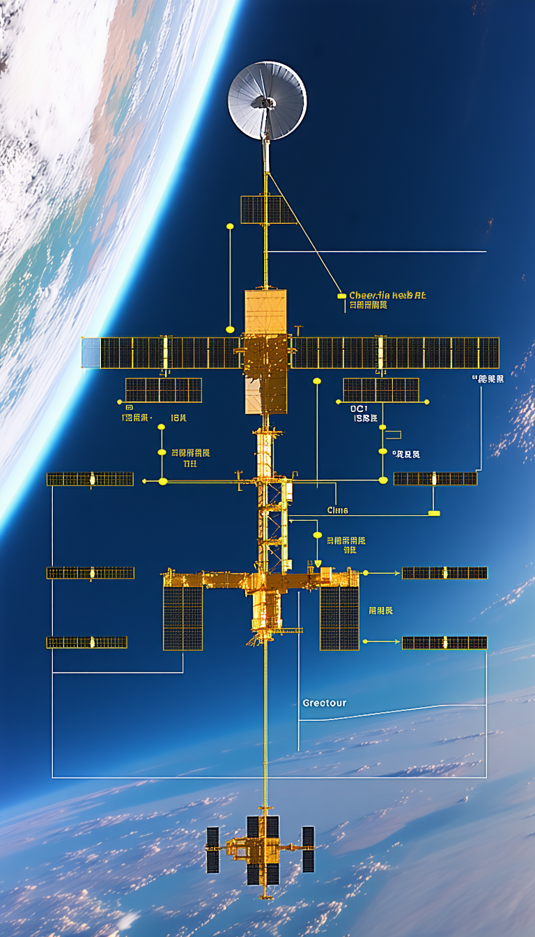 detailed diagram space station