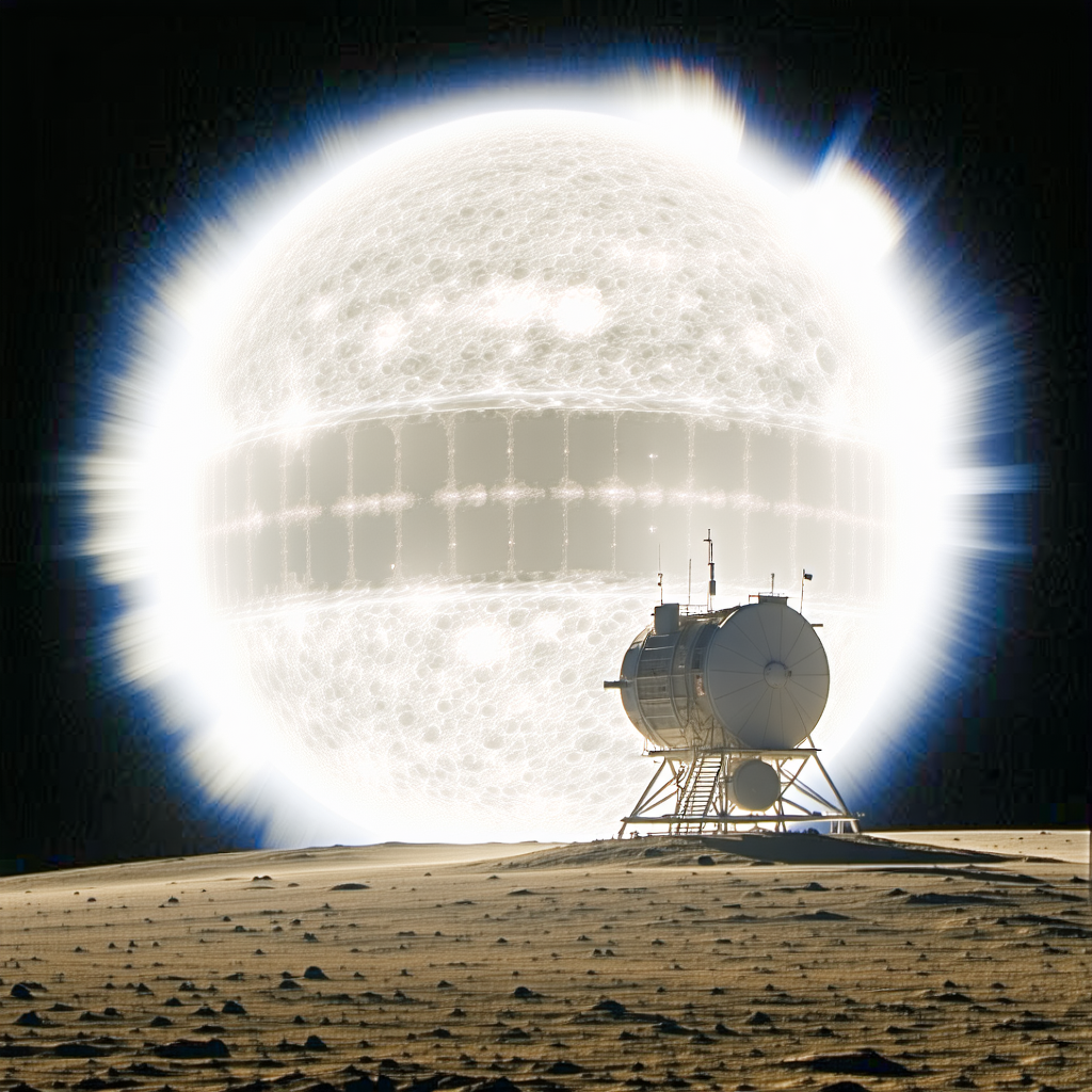 A Large White Satellite Dish On A Barren