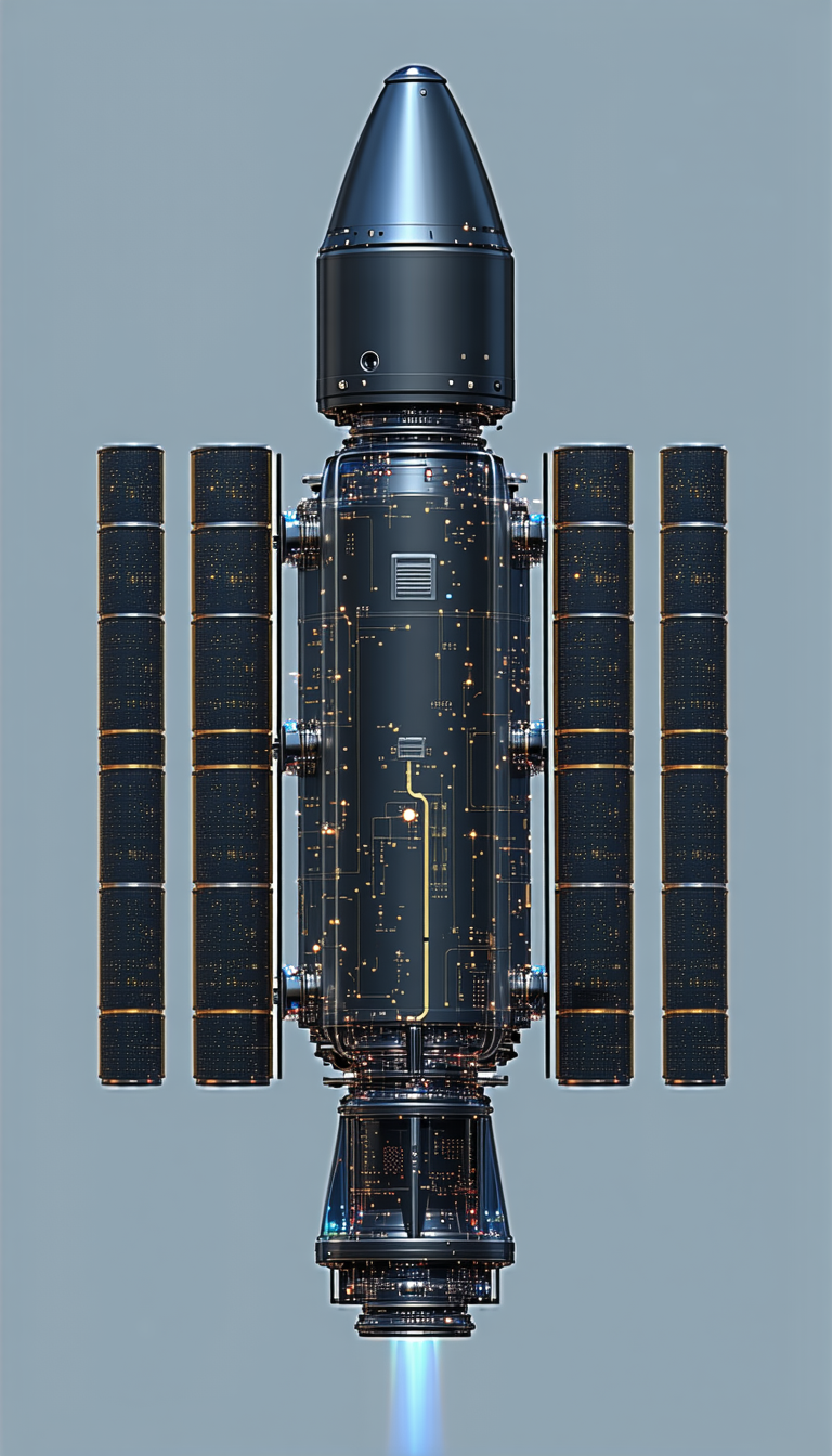 A Futuristic Spacecraft Is Shown In A Close-up View