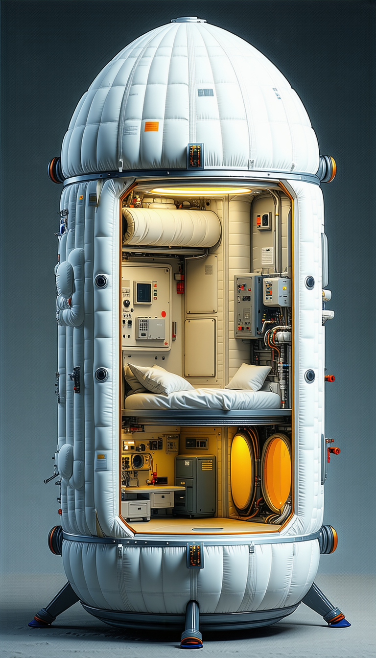 A Futuristic Spacecraft With A Bedroom-like Interior
