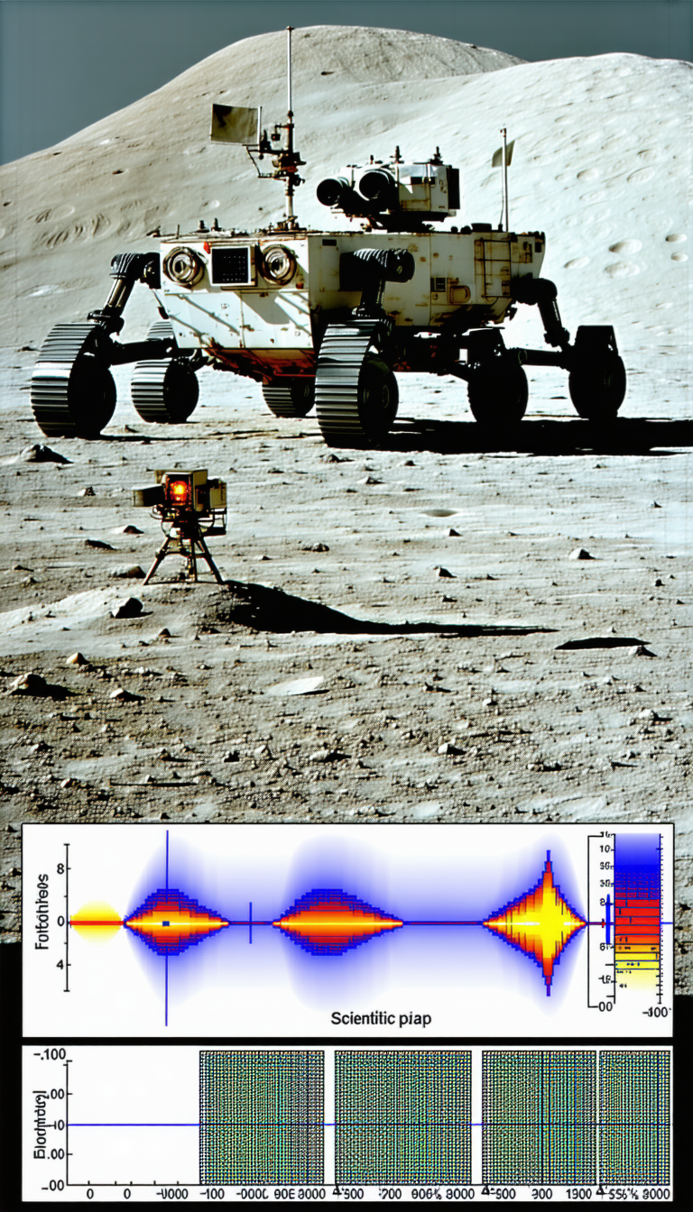 A Large Robotic Vehicle, Possibly A Rover, Driving Across A Rocky Terrain