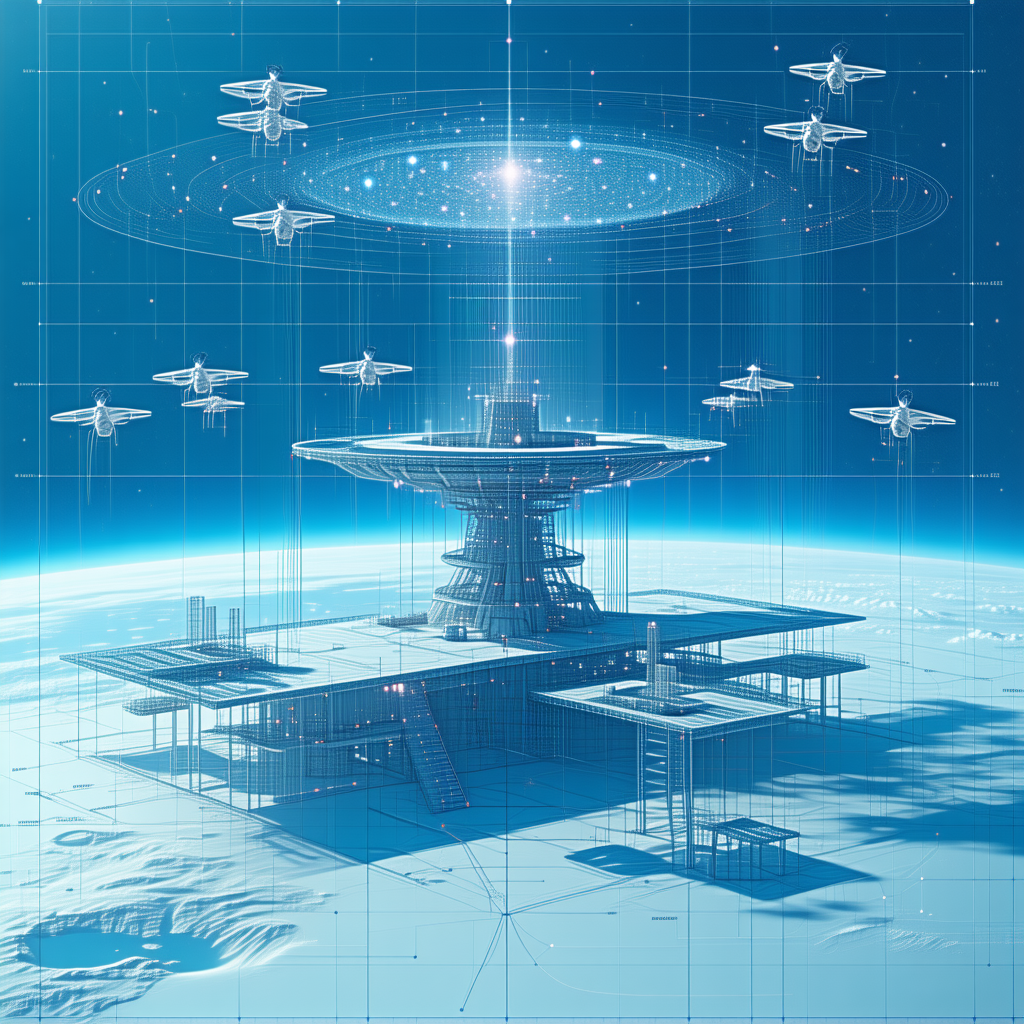 A Futuristic Space Station With A Large Dome-shaped Structure At Its Center