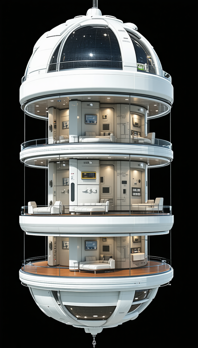 A Large, Futuristic-looking Space Station Is Shown In A 3d Model