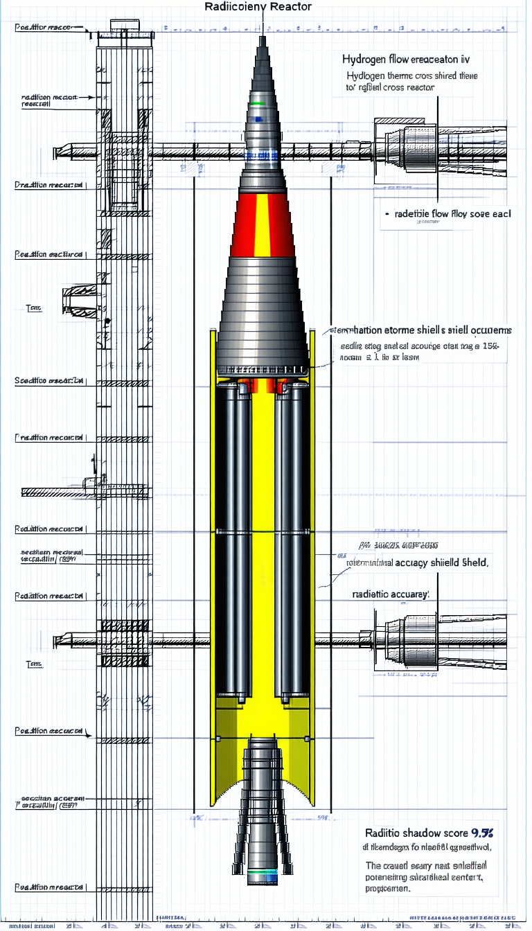 A Yellow Rocket Is Shown In A Blueprint Drawing