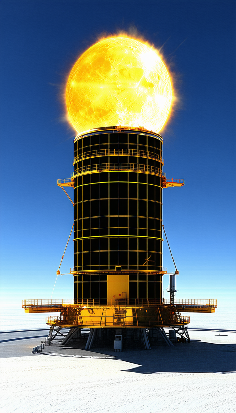 A Large, Tall Structure With A Large, Round Window On The Side