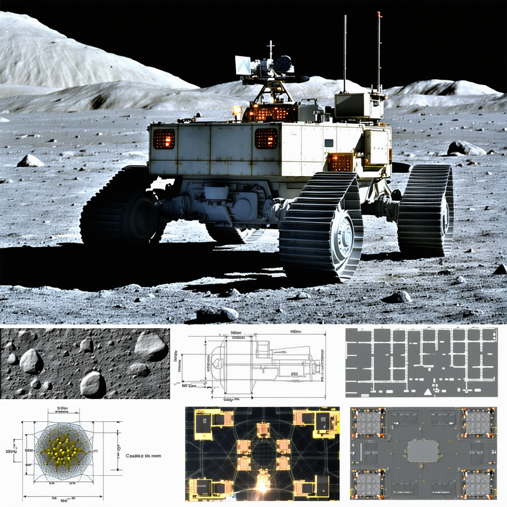 A White Vehicle, Possibly A Rover Or A Spacecraft, Driving On A Rocky Surface