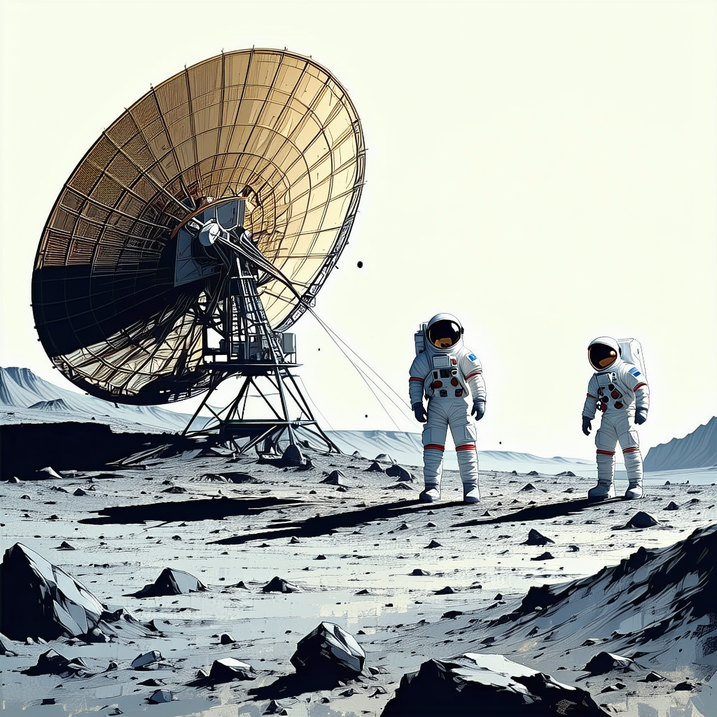 In The Image, There Are Two Astronauts Standing On A Rocky