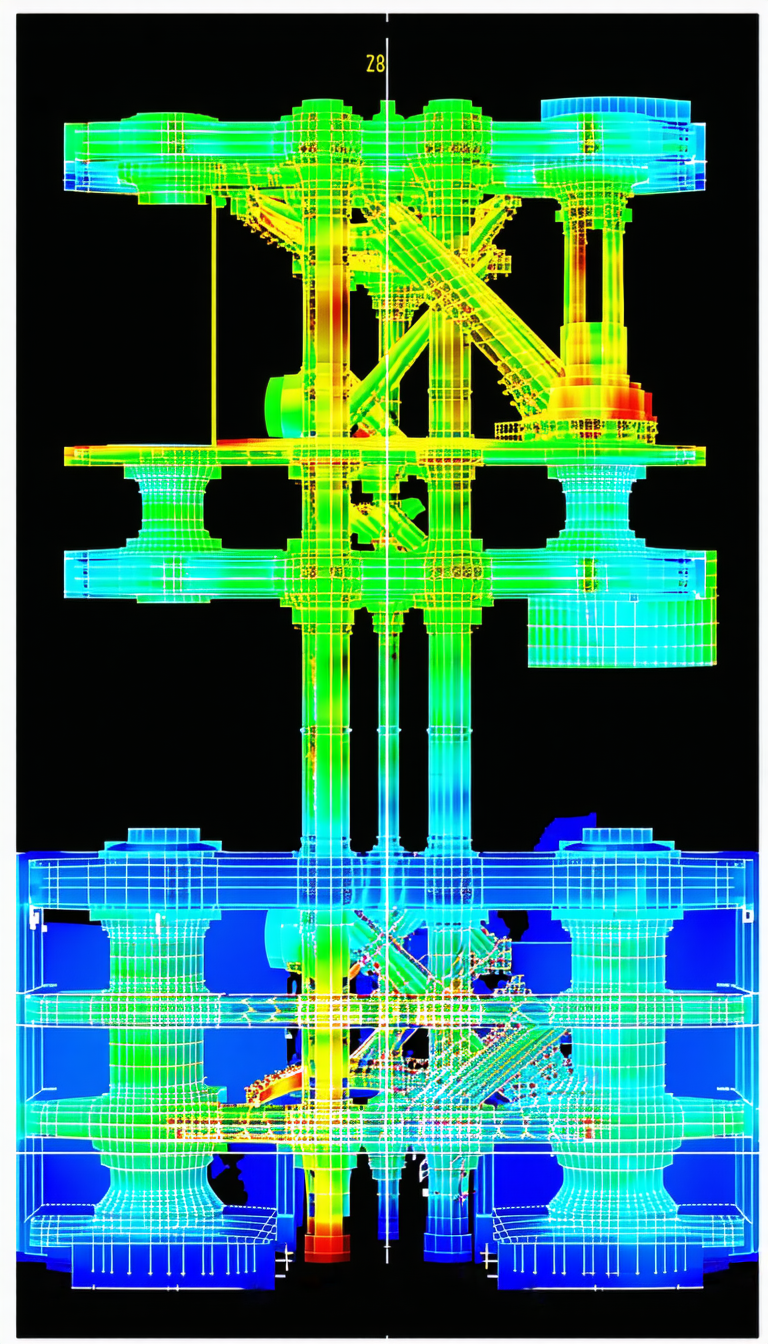 A Large Crane Is Shown In A Blue And Green Color Scheme