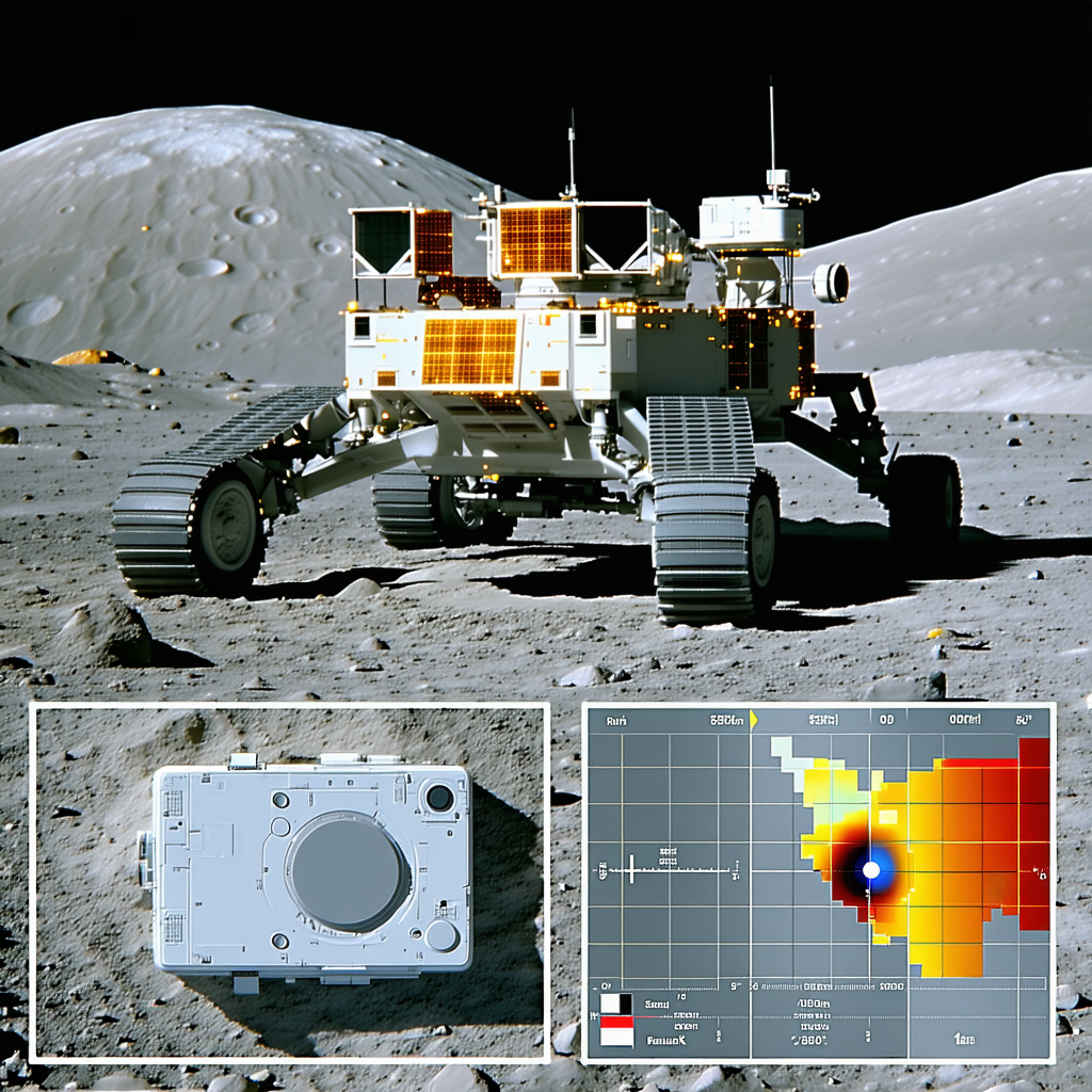 A White Rover On A Rocky Surface, Possibly On The Moon