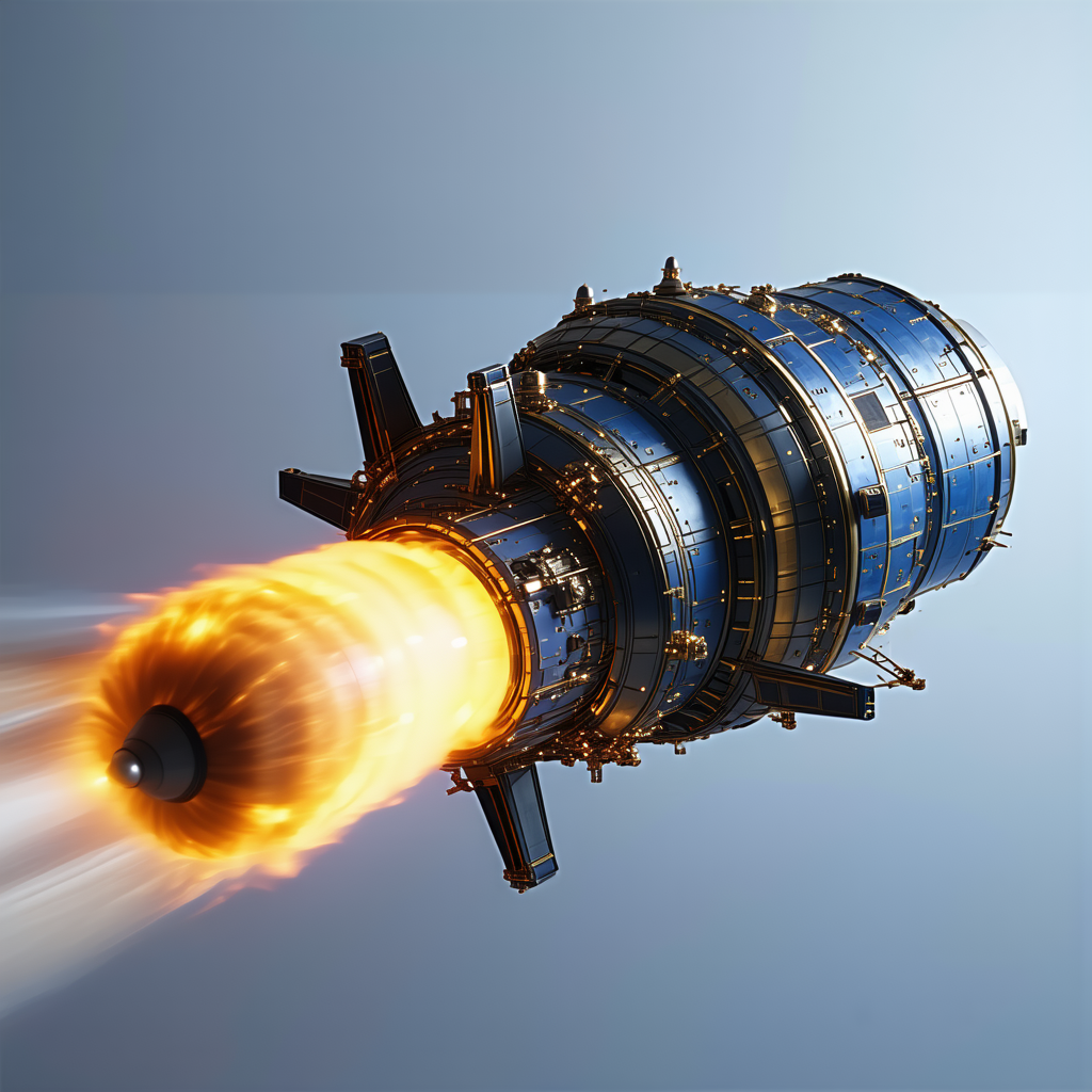 A Rocket Is Shown In The Image, With Its Engine On Fire