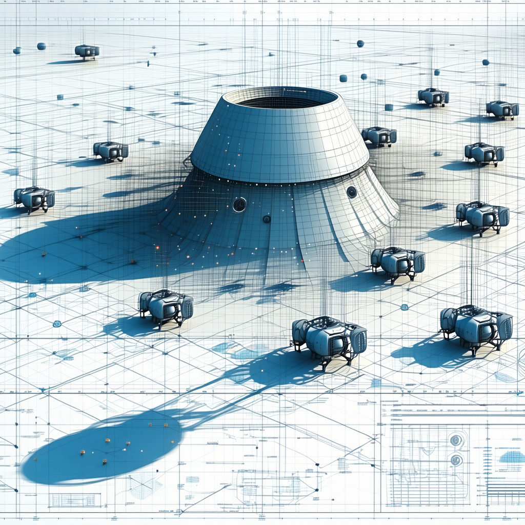 large, blue, dome-shaped structure surrounded