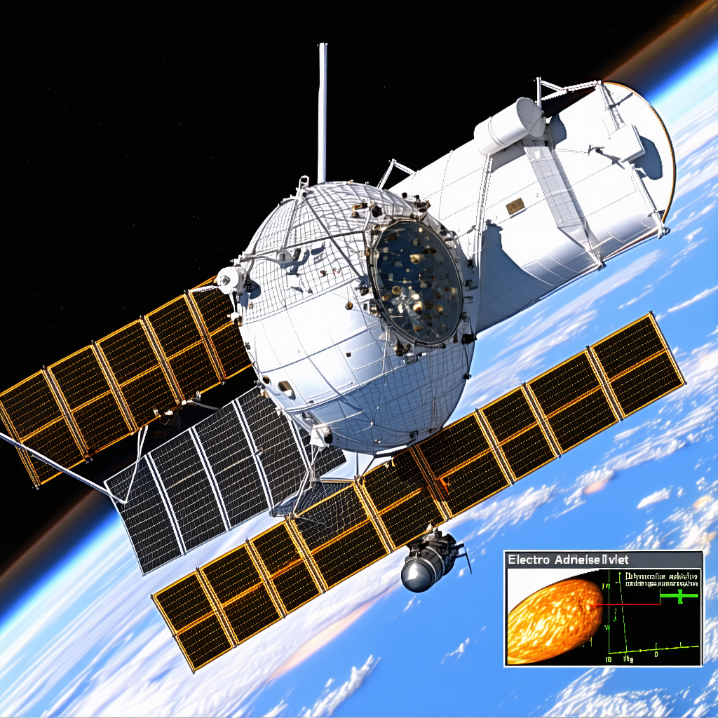 A Spacecraft With A Large Dome On Top, Flying Through The Sky