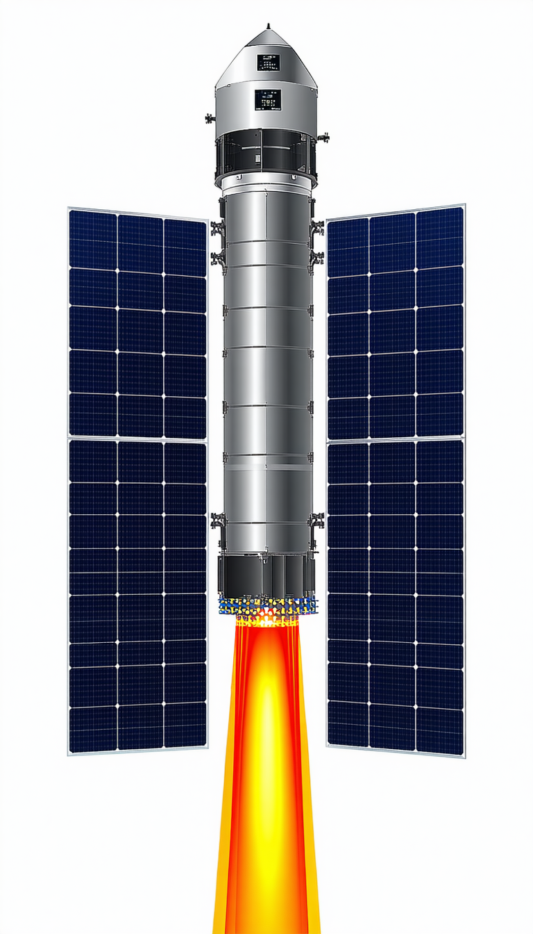 A Large, Silver, Solar-powered Tower With A Long, Thin, And Curved Structure