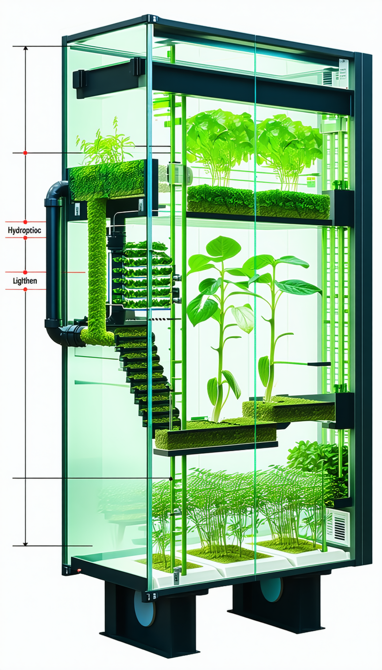 A Large, Multi-tiered Greenhouse Filled With Various Plants