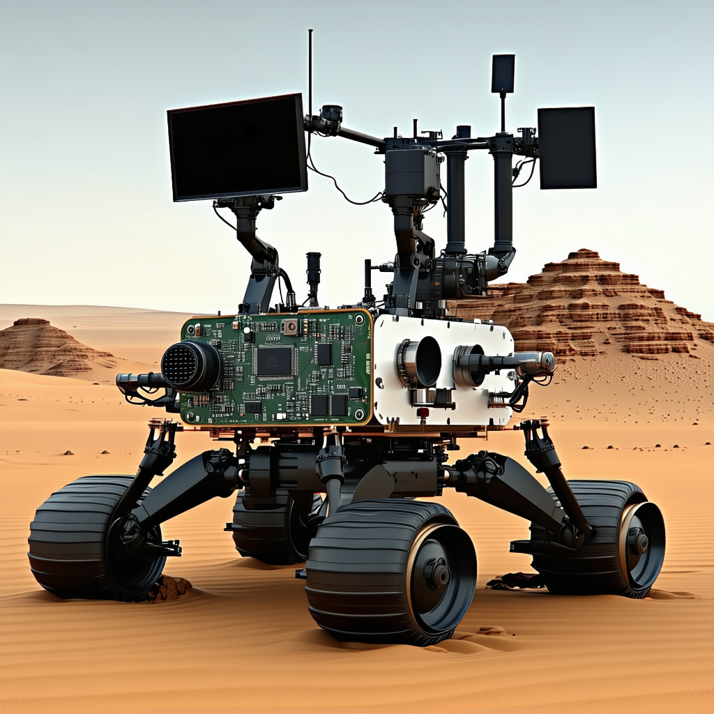 A Robotic Vehicle With A Large Screen On Its Front