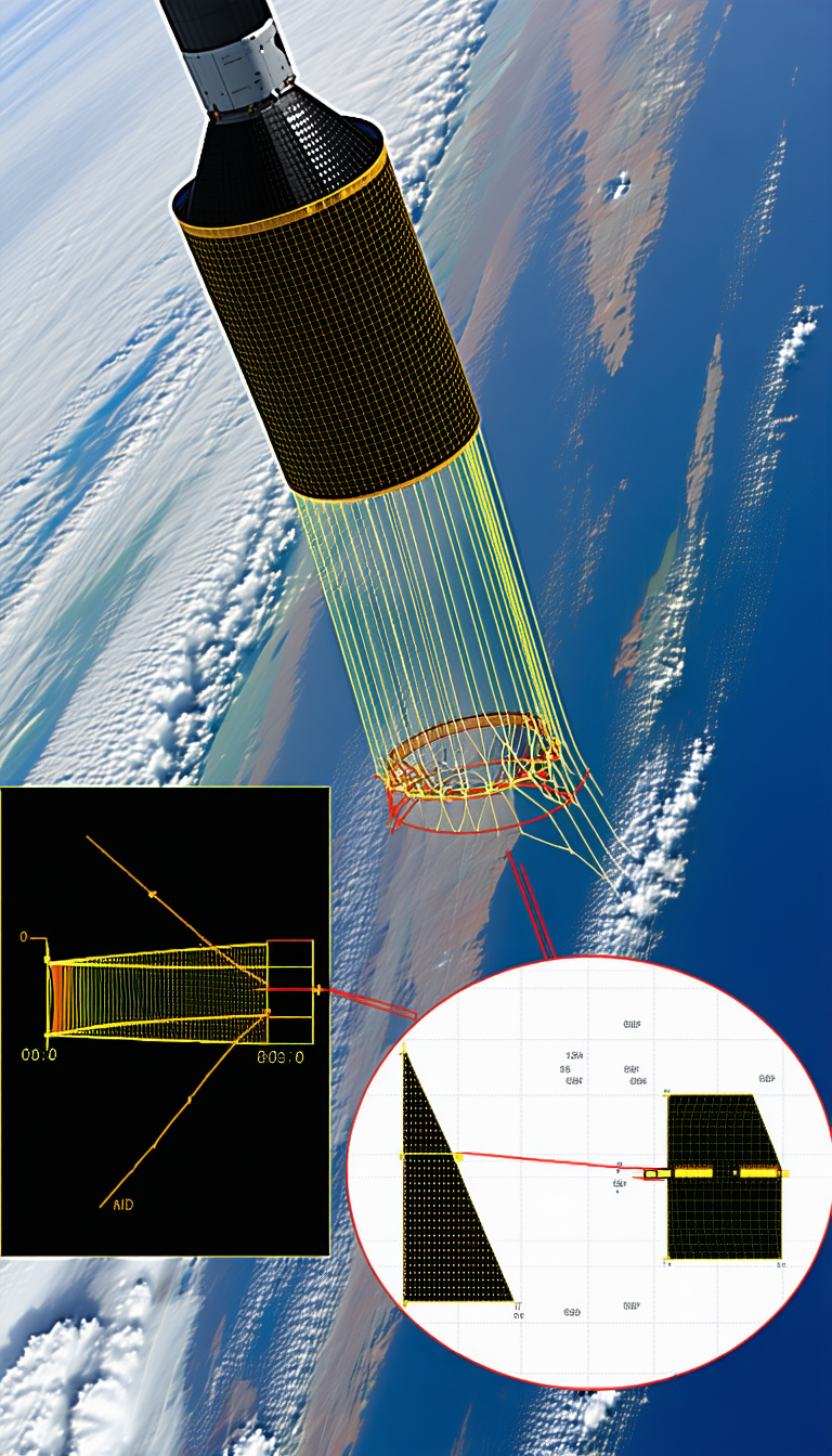 A Spacecraft With A Large Antenna On Top Of It