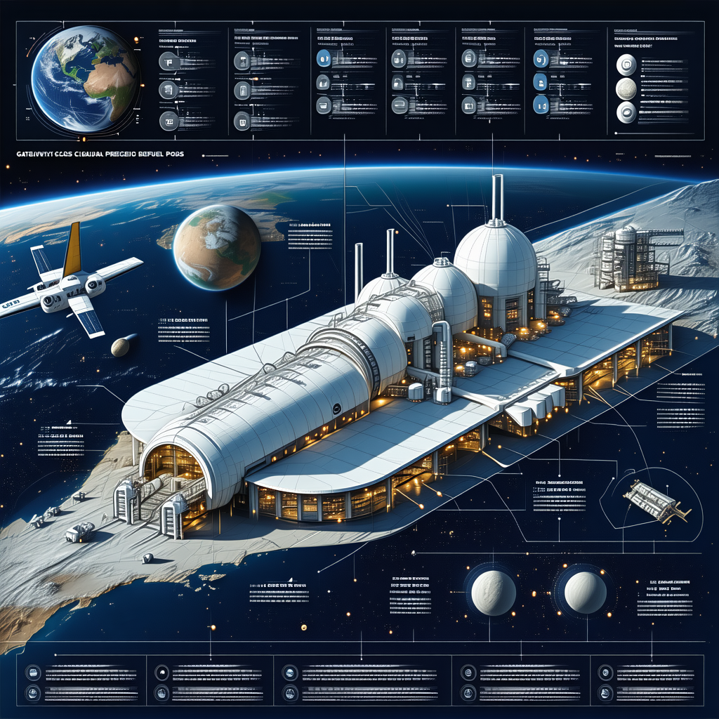 A Large Space Station Is Shown In A Diagram, With A Large Dome At The Center