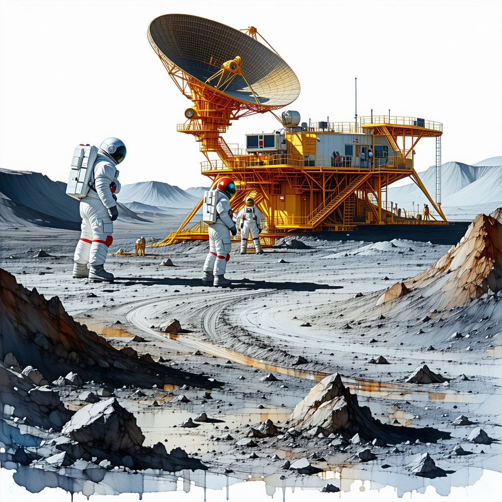 In The Image, There Are Three Astronauts Standing On The Surface Of The Moon