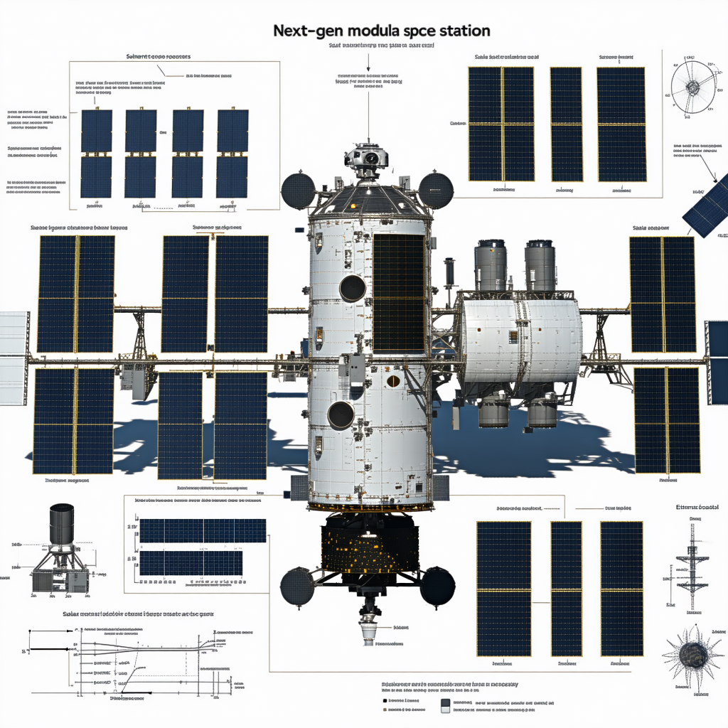 The Image Is A Diagram Of A Space Station, Showing Various Components And Their Functions
