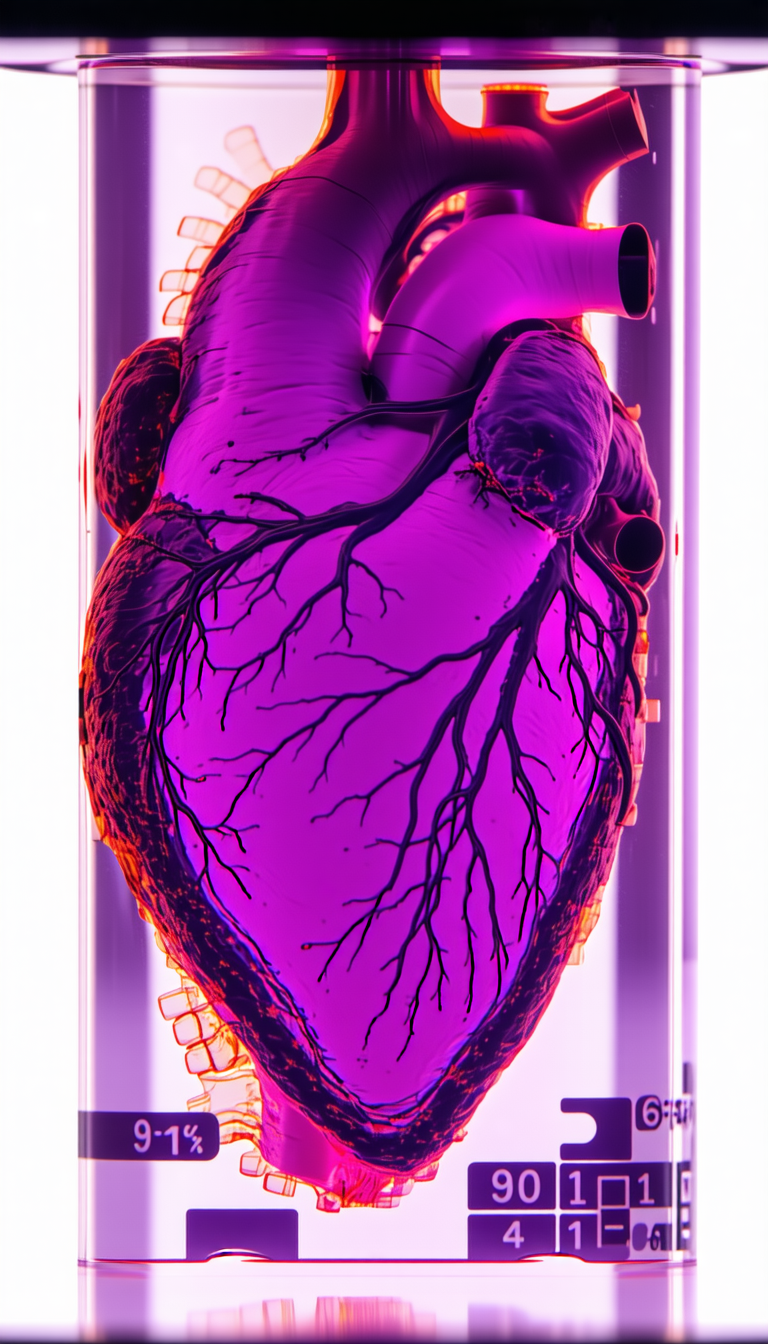 A Purple Heart With A Tube Running Through It