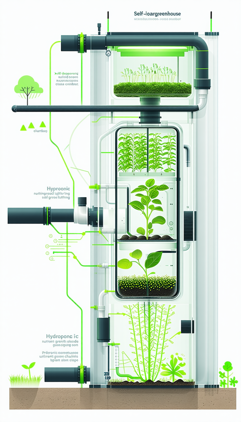 A Large White Structure Is Filled With Various Plants, Including Leafy Greens And Other Vegetables