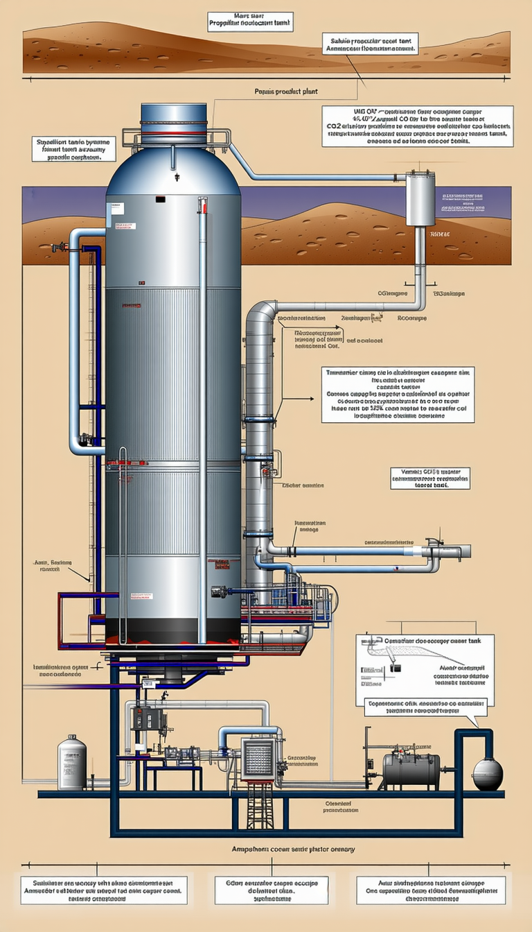 The Image Is A Detailed Diagram Of A Large Industrial Machine, Likely A Refinery Or A Chemical Plant