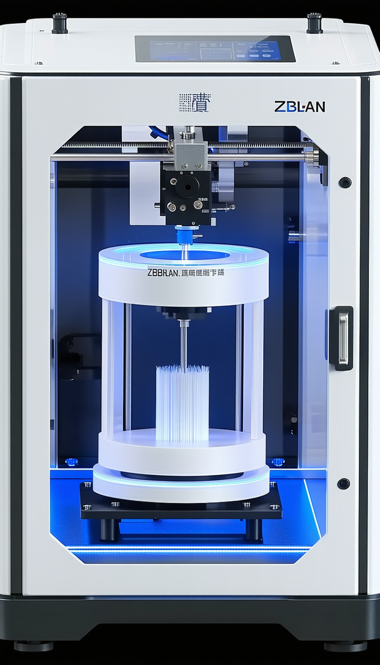 A Machine Is Shown In The Image, With A Blue Light Illuminating The Area