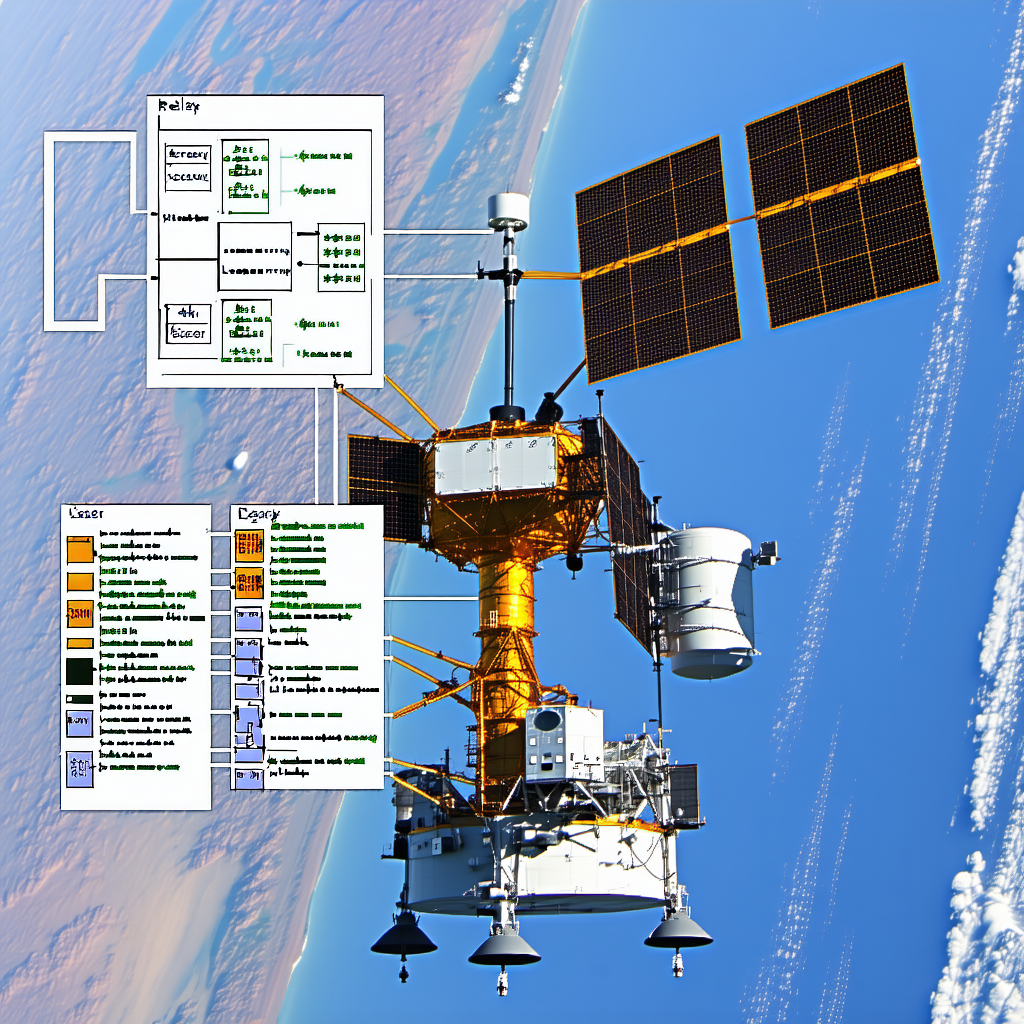 A Space Shuttle In The Sky, With A Large Satellite Attached To The Side Of It
