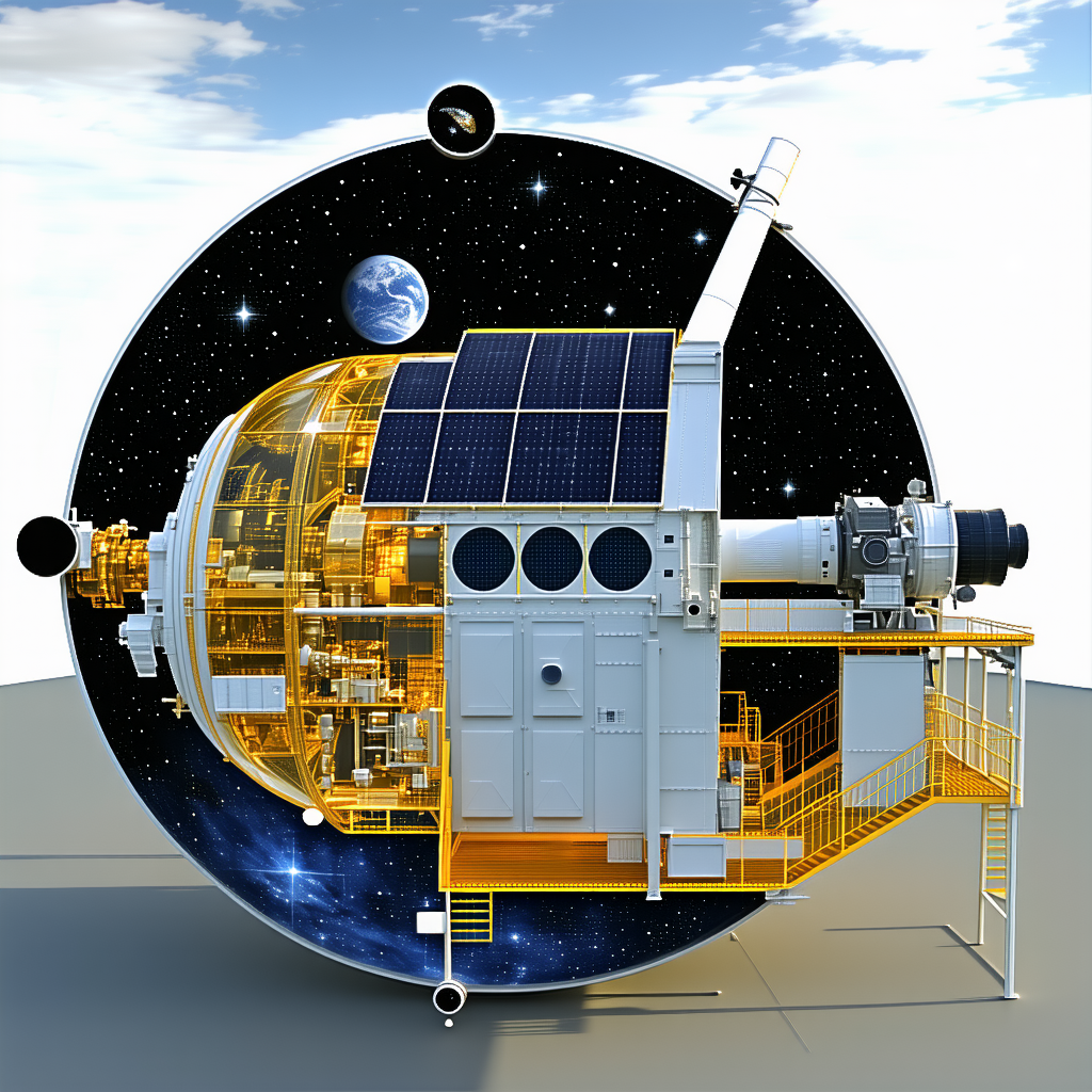 A Large, Round Spacecraft With A Solar Panel On Its Side