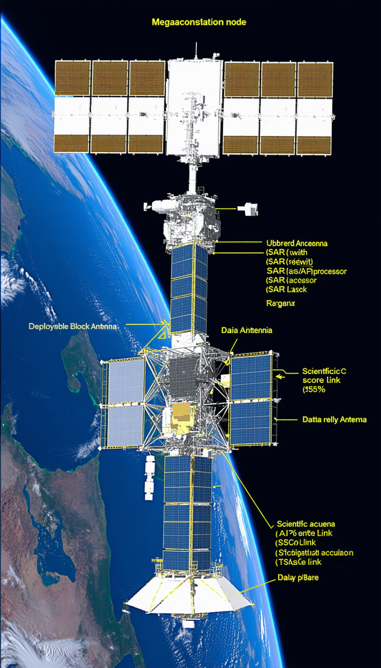 A Spacecraft With A Large Antenna On Top Of It