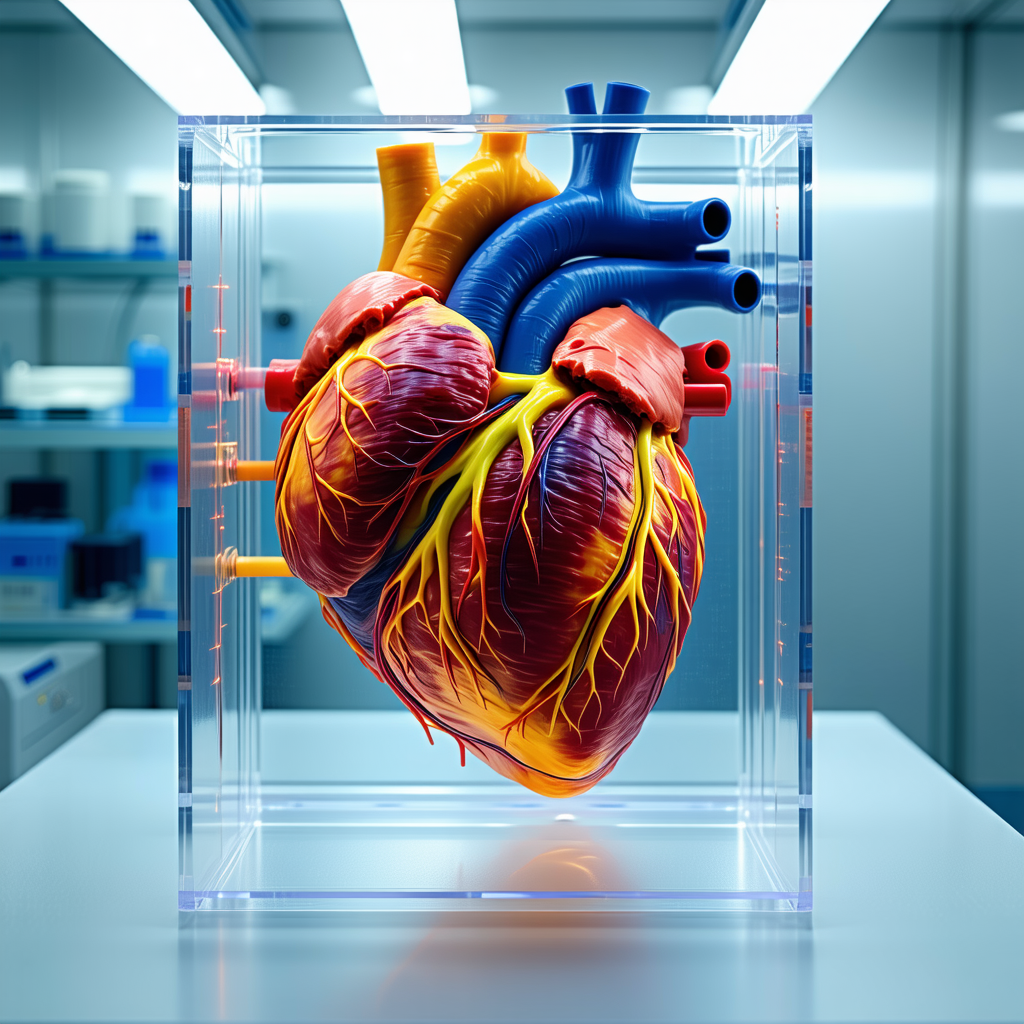 A Heart Model Made Of Plastic, Placed On A Table