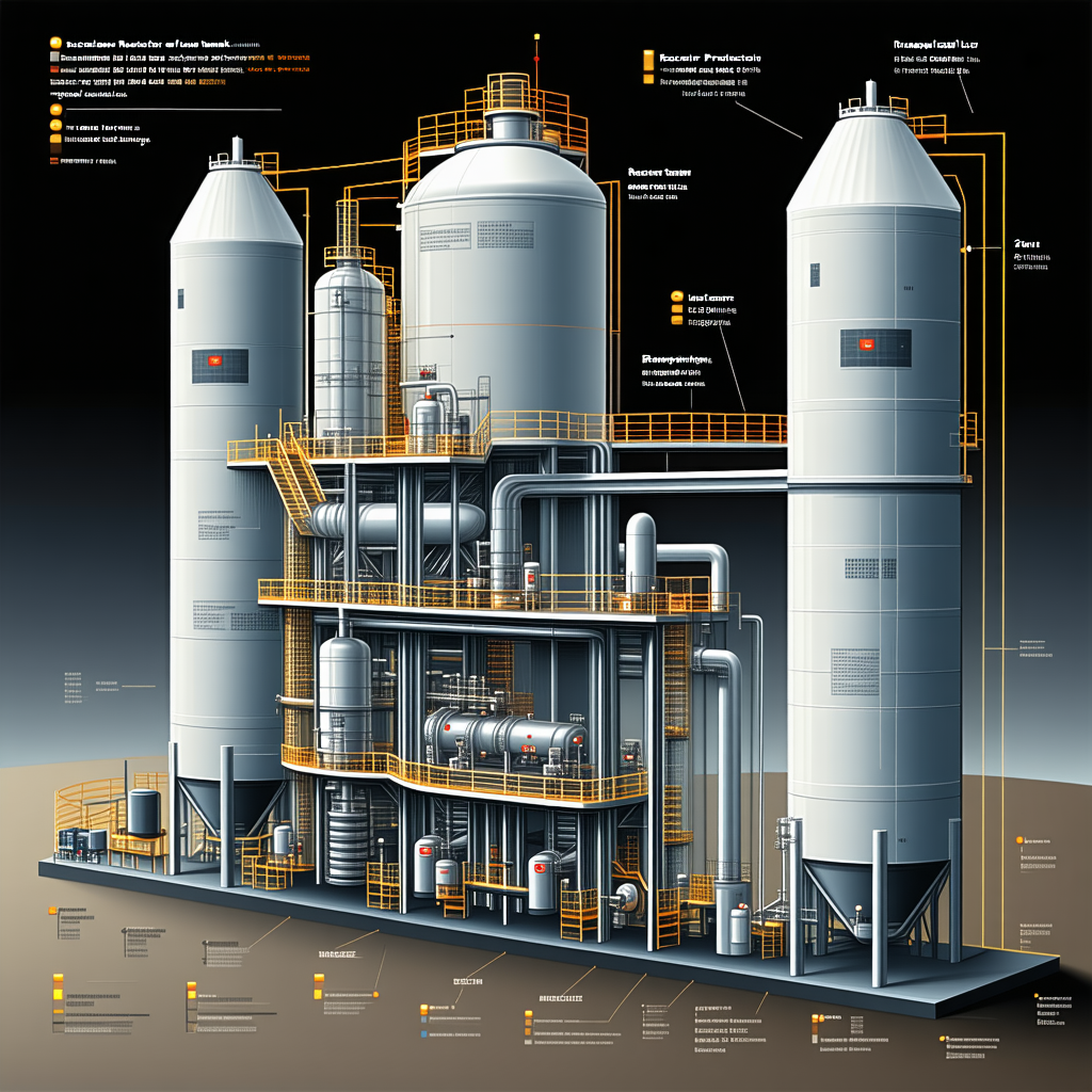 The Image Is A Detailed Diagram Of A Large Industrial Plant, Specifically A Refinery
